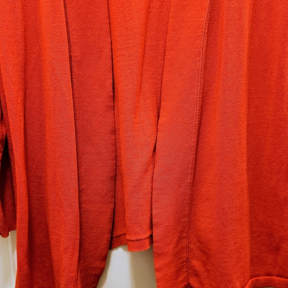 Chico’s Red Open Front Cardigan Size 3 XL Lightweight Knit - Picture 5 of 7